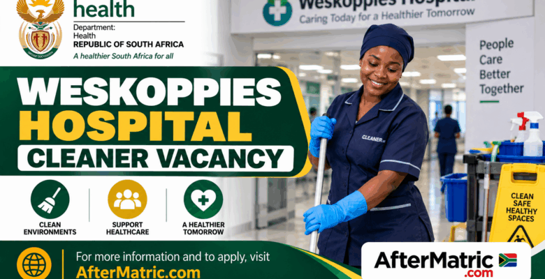 Weskoppies Hospital Cleaner Vacancy in Gauteng. Applicants with ABET Level 4, Grade 10 or Grade 12 can apply. Check requirements and closing date. Apply now for the Weskoppies Hospital Cleaner Vacancy X20 Post.